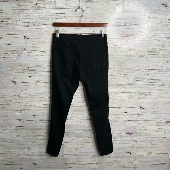 Frame Denim Le Skinny de Jeanne Ripped distressed Hem Black Jeans Size 28 - Picture 7 of 11